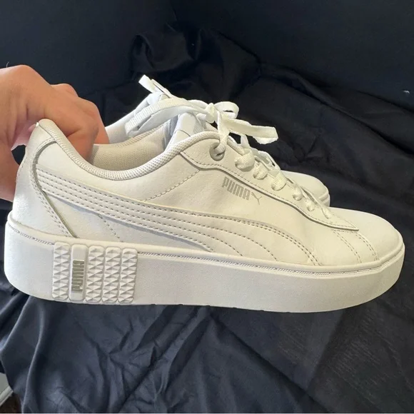 PUMA Women's Classic White Sneakers - Picture 1 of 8